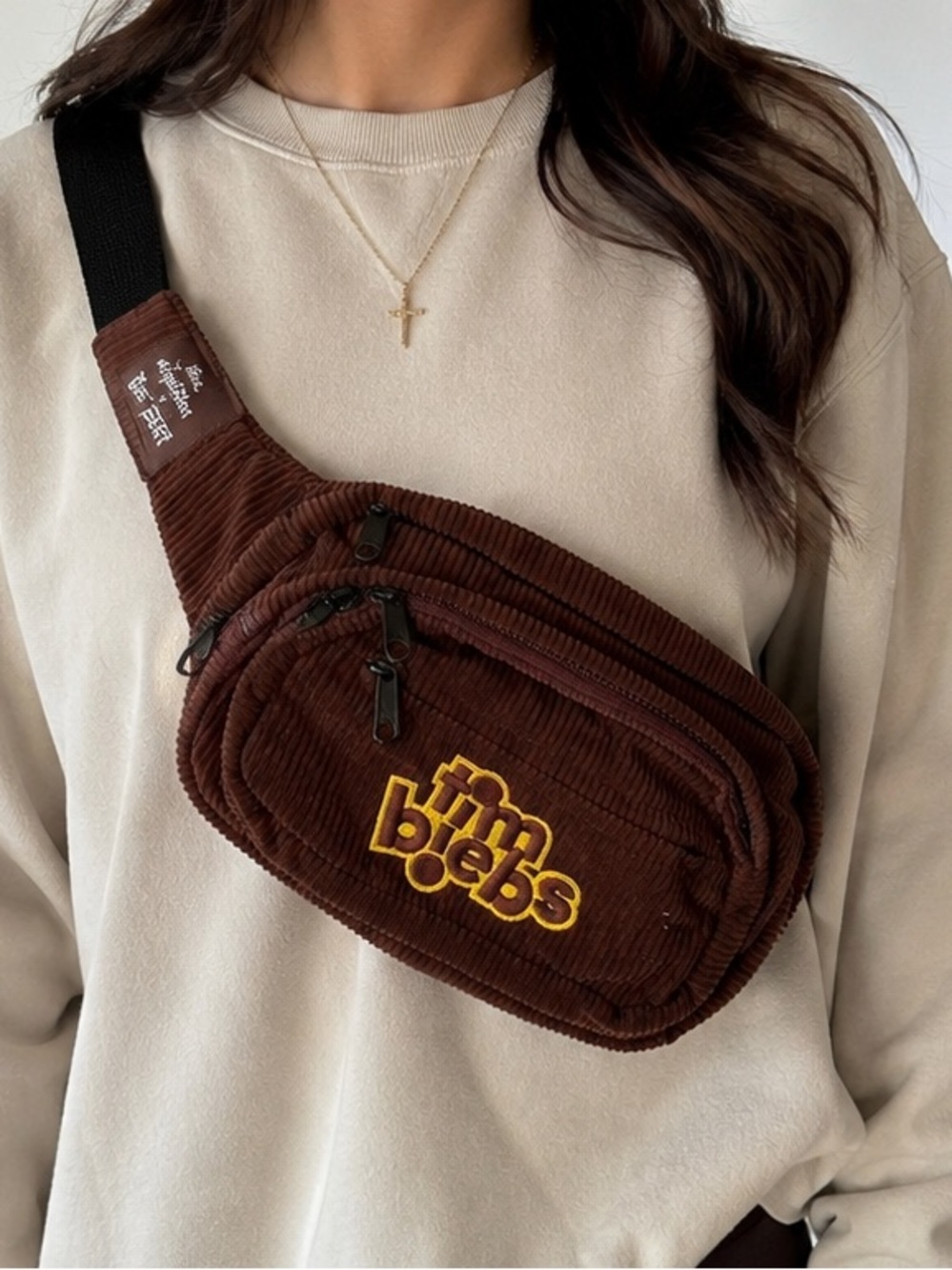 Tim Hortons x Justin Bieber Timbiebs Corduroy Belt Bag Brown